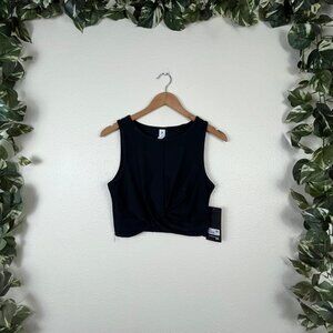 90 Degree By Reflex Athletic Front Twist Cropped Tank Black NWT Women’s Size M
